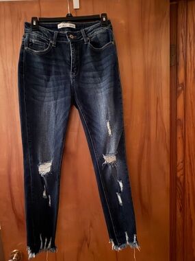 KanCan Dark Blue Distressed Skinny Jeans